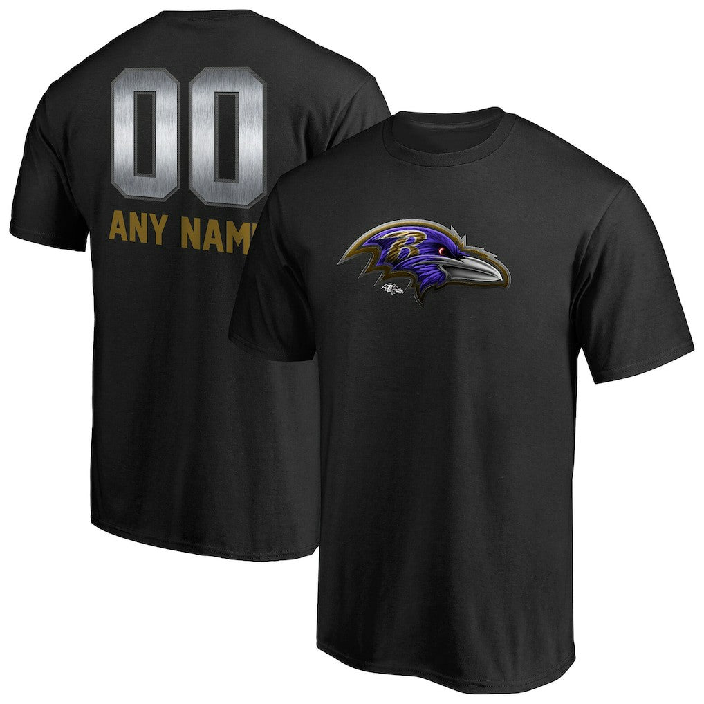 Baltimore Ravens Personalized Midnight Mascot T-Shirt Black | NFL