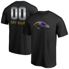Baltimore Ravens Personalized Midnight Mascot T-Shirt Black | NFL