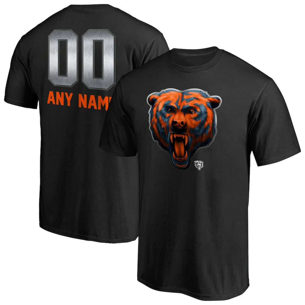 Chicago Bears Personalized Midnight Mascot T-Shirt Black | NFL