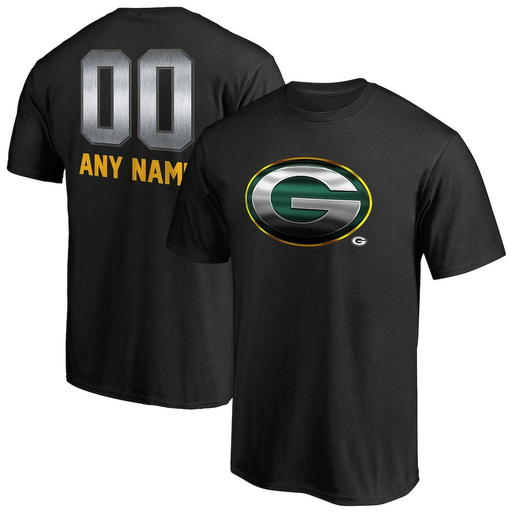 Green Bay Packers Personalized Midnight Mascot T-Shirt Black | NFL