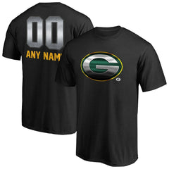 Green Bay Packers Personalized Midnight Mascot T-Shirt Black | NFL