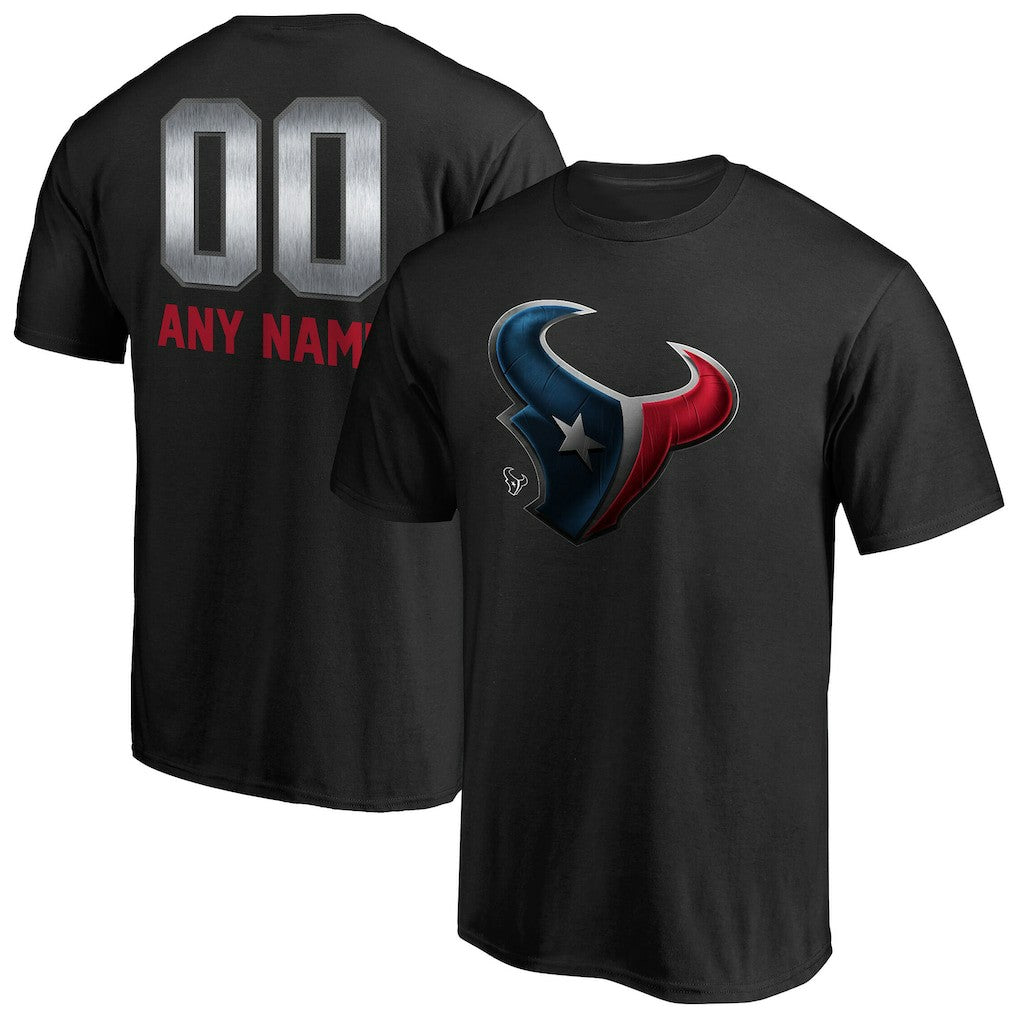 Houston Texans Personalized Midnight Mascot T-Shirt Black | NFL