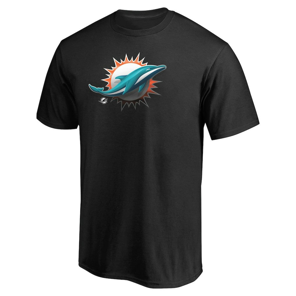 Miami Dolphins Personalized Midnight Mascot T-Shirt Black | NFL