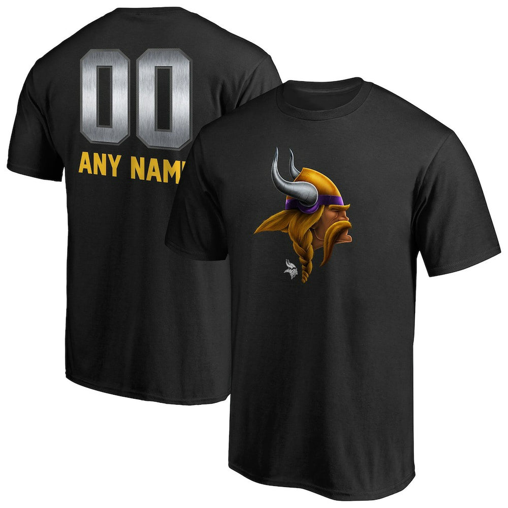 Minnesota Vikings Personalized Midnight Mascot T-Shirt Black | NFL