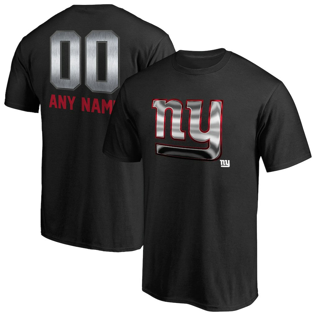 New York Giants Personalized Midnight Mascot T-Shirt Black | NFL