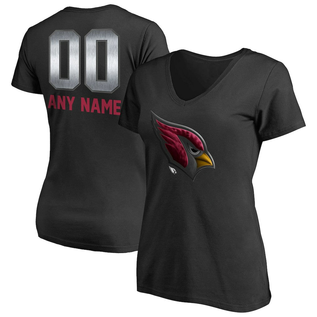 Arizona Cardinals Women's Personalized Midnight Mascot T-Shirt Black | NFL