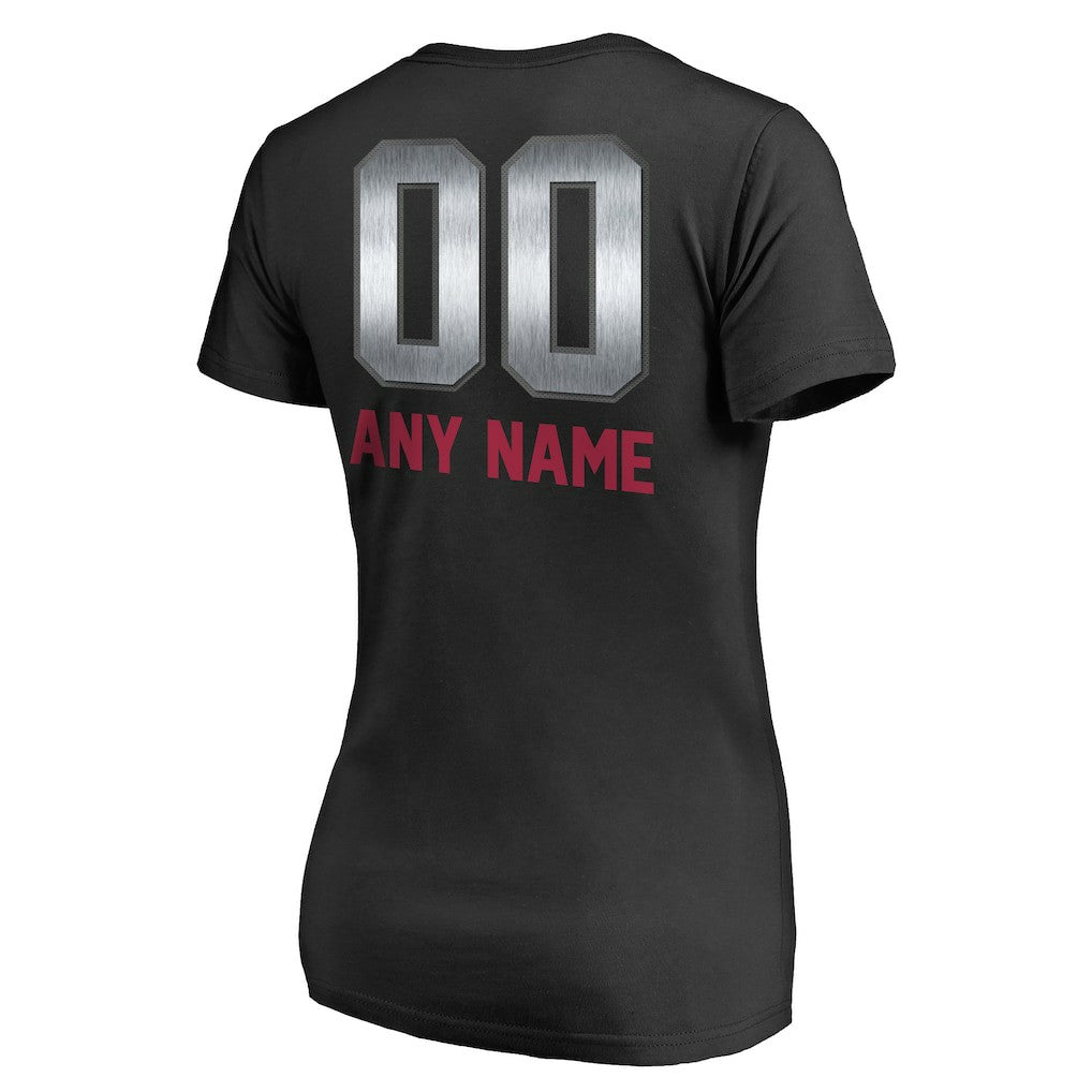 Arizona Cardinals Women's Personalized Midnight Mascot T-Shirt Black | NFL