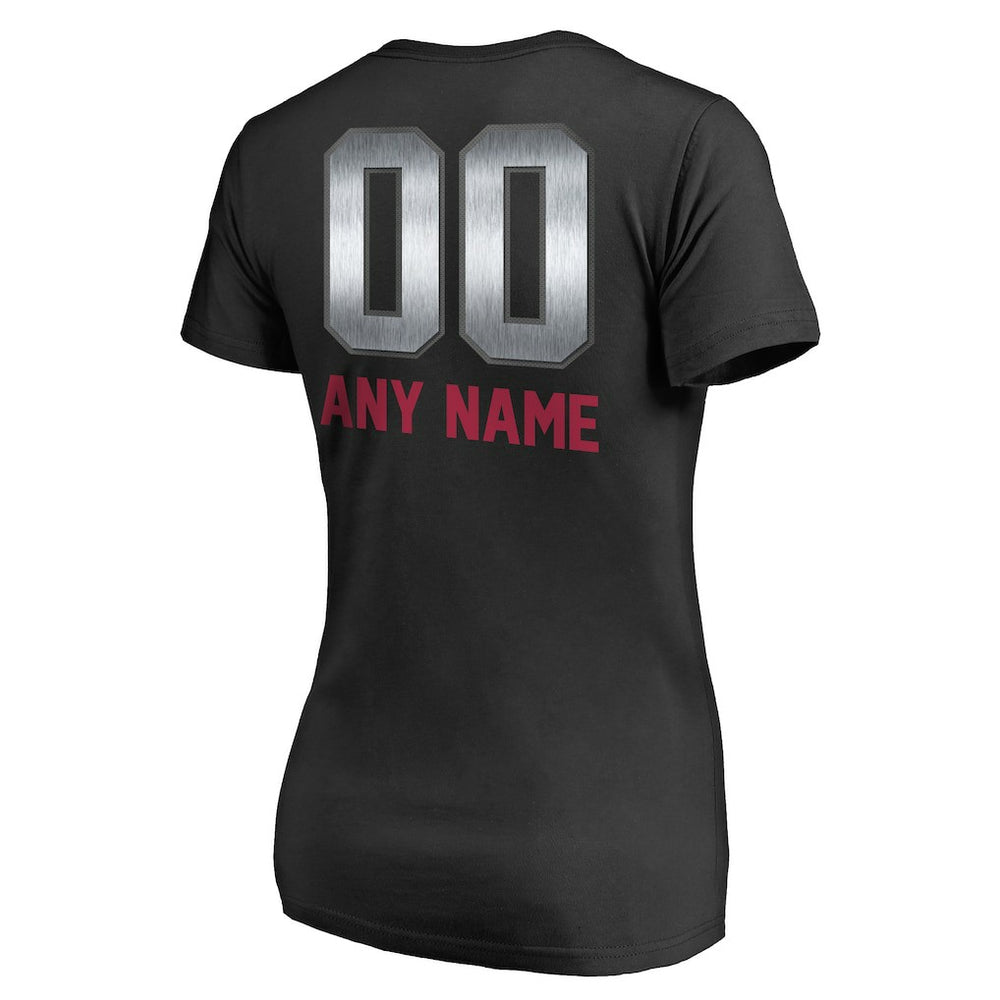 Arizona Cardinals Women's Personalized Midnight Mascot T-Shirt Black | NFL