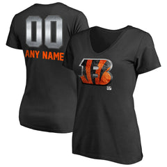 Cincinnati Bengals Women's Personalized Midnight Mascot T-Shirt Black | NFL