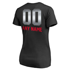 New England Patriots Women's Personalized Midnight Mascot T-Shirt Black | NFL