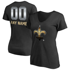New Orleans Saints Women's Personalized Midnight Mascot T-Shirt Black | NFL