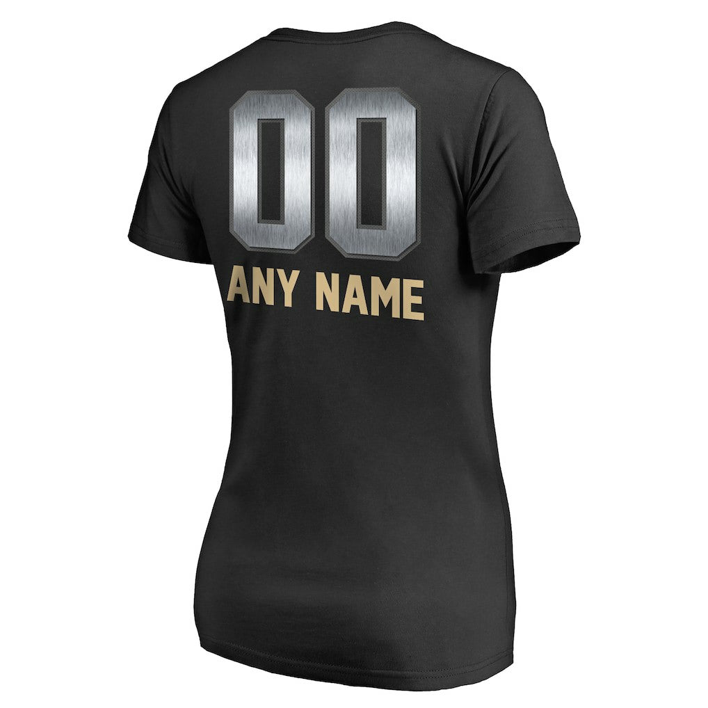 New Orleans Saints Women's Personalized Midnight Mascot T-Shirt Black | NFL