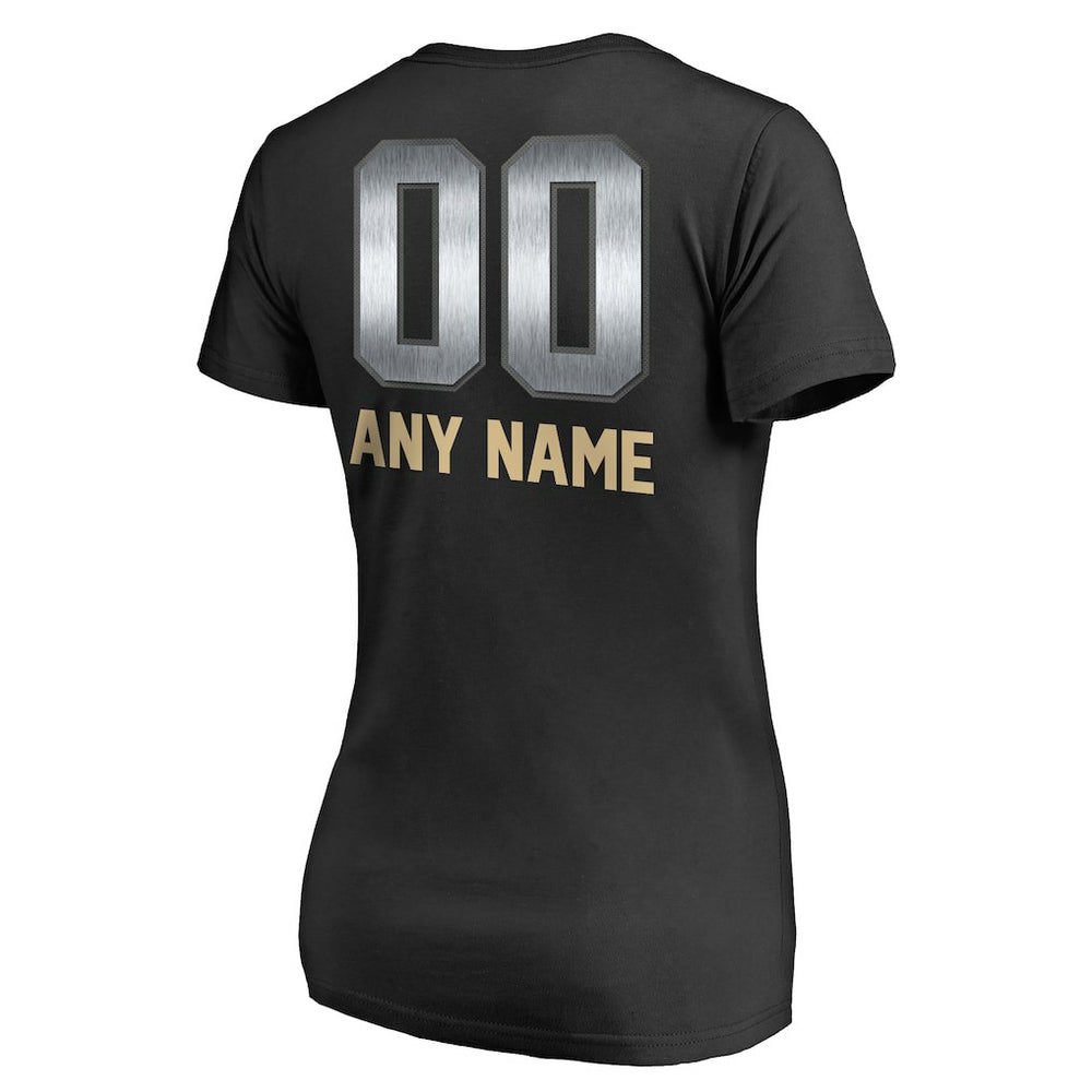 New Orleans Saints Women's Personalized Midnight Mascot T-Shirt Black | NFL