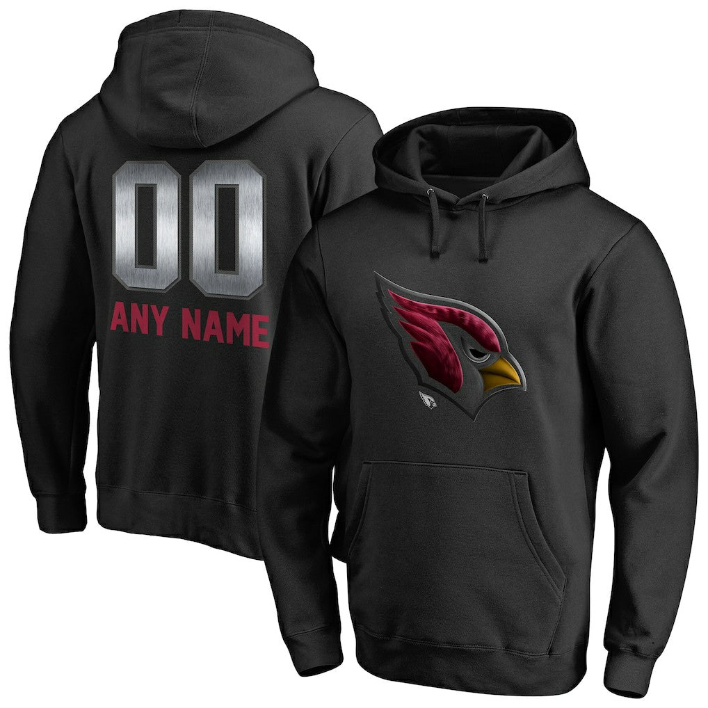 Arizona Cardinals Personalized Midnight Mascot Pullover Hoodie Black | NFL