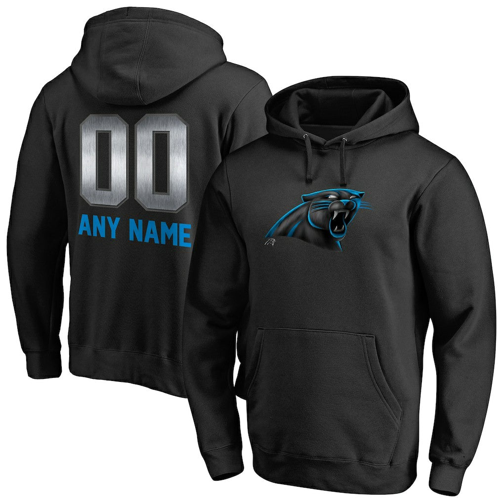 Carolina Panthers Personalized Midnight Mascot Pullover Hoodie Black | NFL