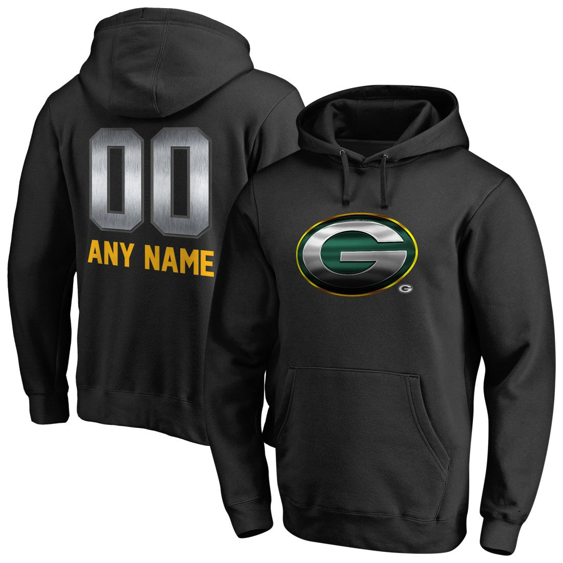 Green Bay Packers Personalized Midnight Mascot Pullover Hoodie Black | NFL