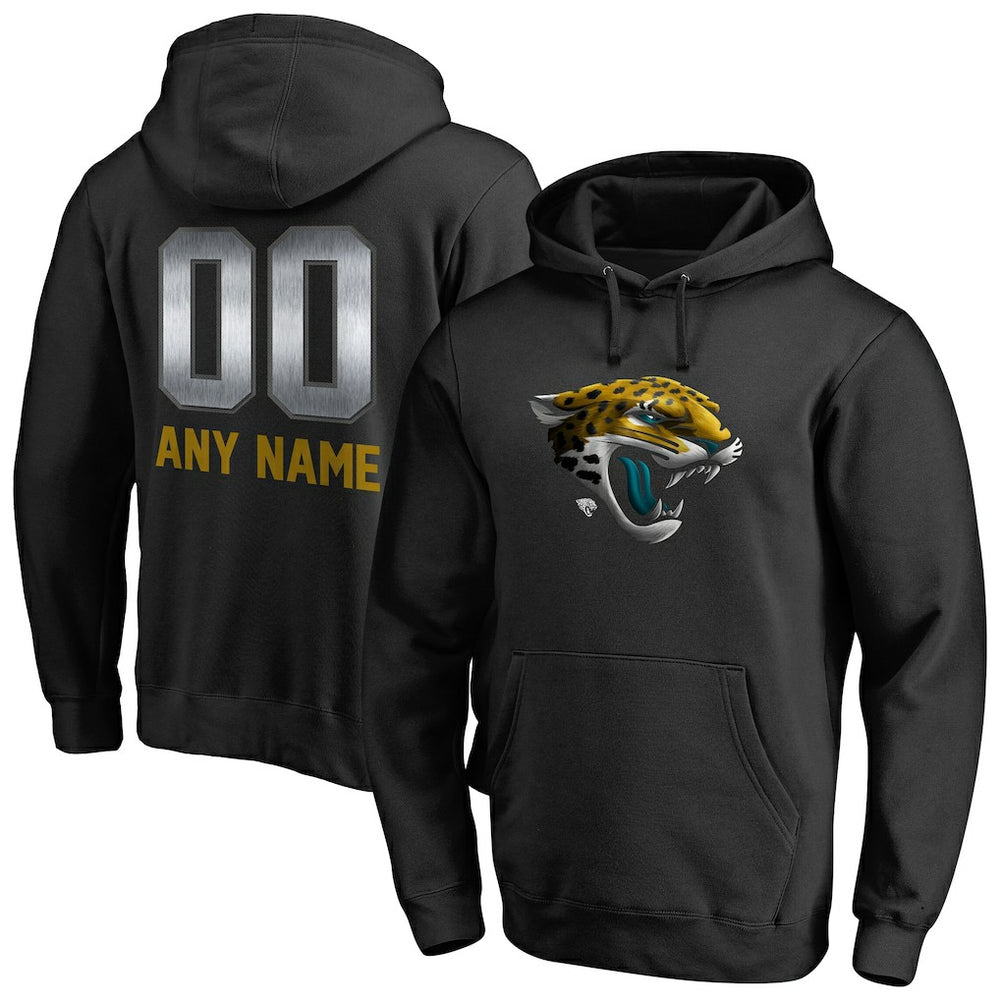 Jacksonville Jaguars Personalized Midnight Mascot Pullover Hoodie Black | NFL