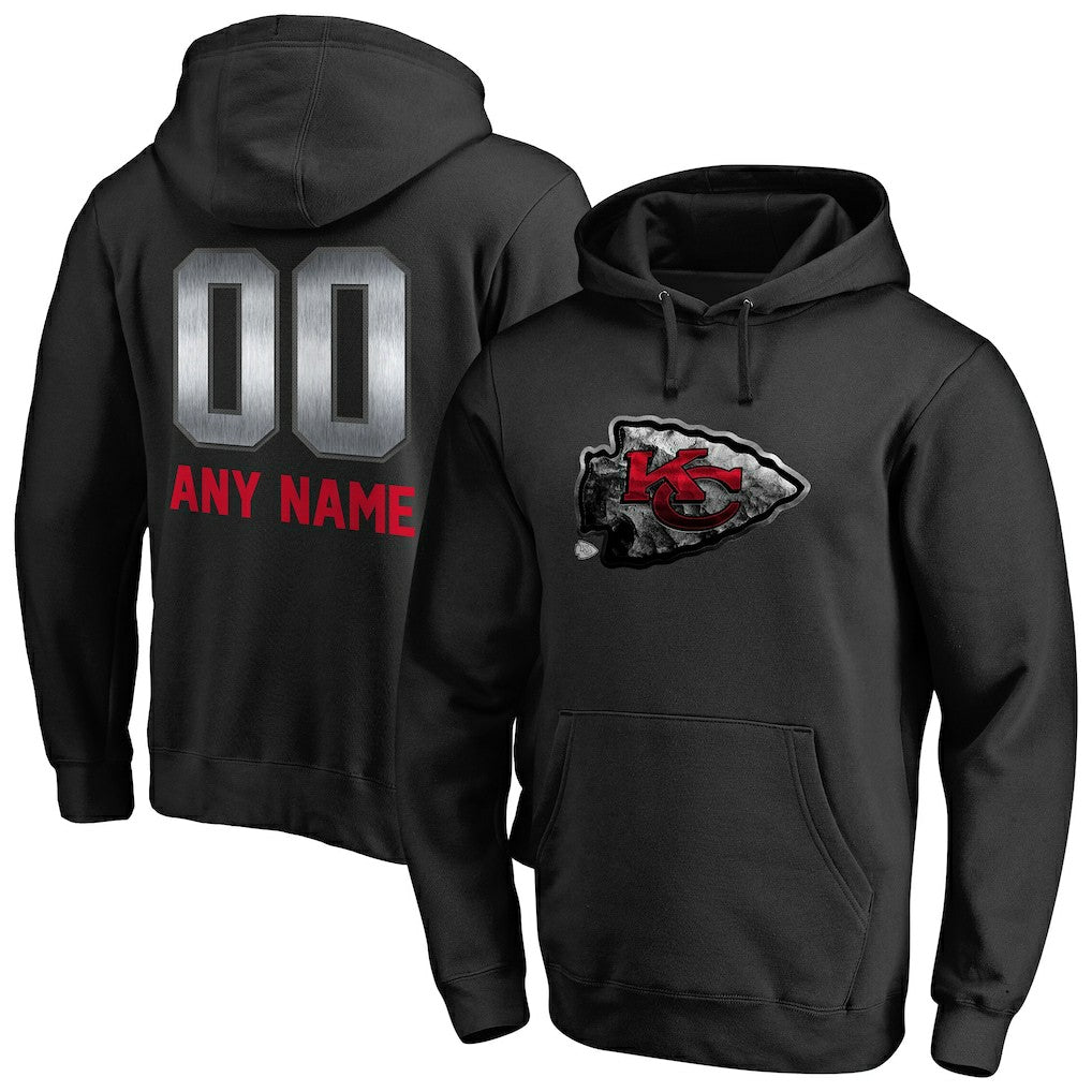 Kansas City Chiefs Personalized Midnight Mascot Pullover Hoodie Black | NFL