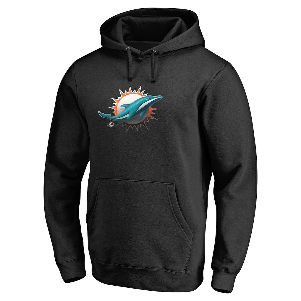 Miami Dolphins Personalized Midnight Mascot Pullover Hoodie Black | NFL