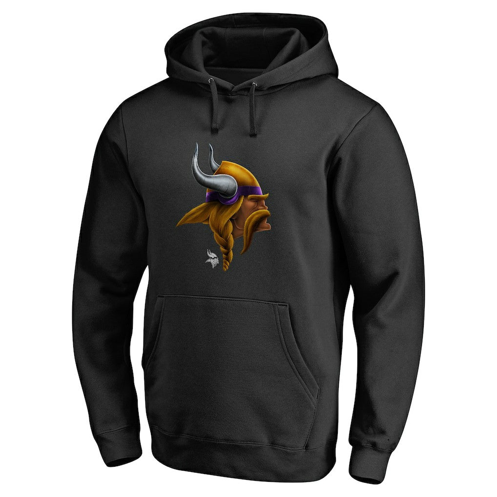 Minnesota Vikings Personalized Midnight Mascot Pullover Hoodie Black | NFL