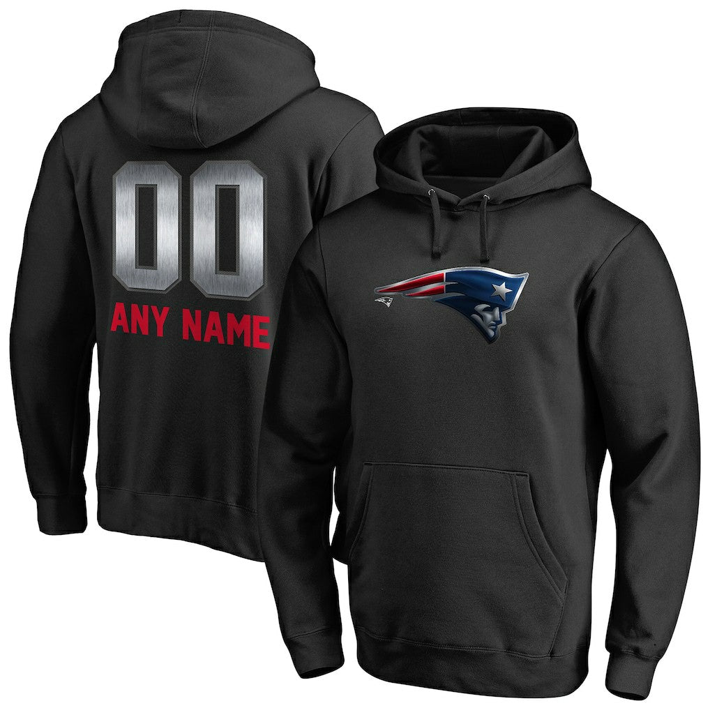 New England Patriots Personalized Midnight Mascot Pullover Hoodie Black | NFL