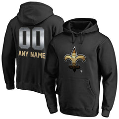 New Orleans Saints Personalized Midnight Mascot Pullover Hoodie Black | NFL