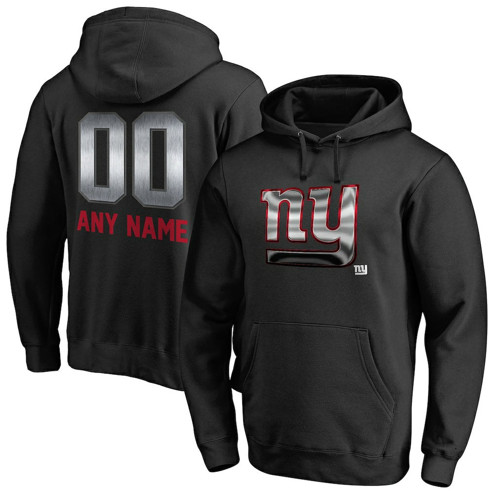 New York Giants Personalized Midnight Mascot Pullover Hoodie Black | NFL