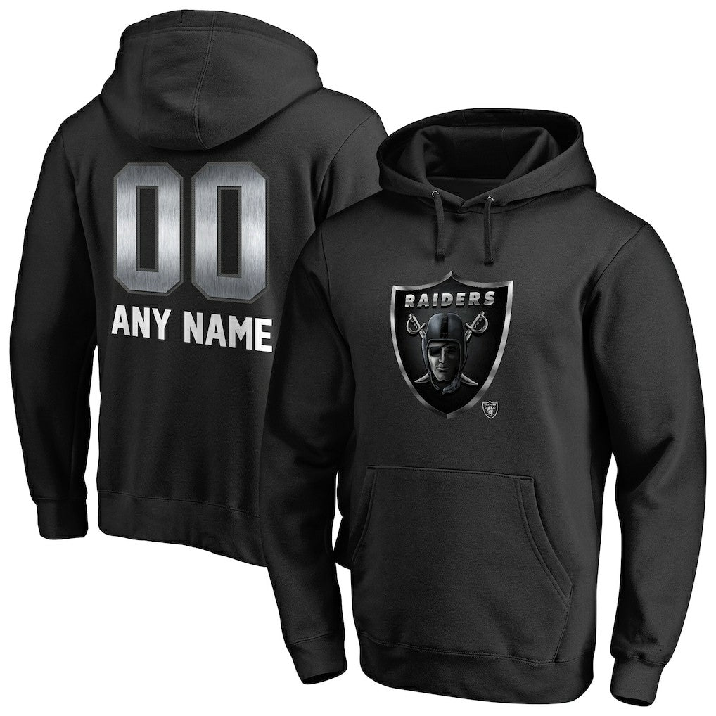 Las Vegas Raiders Personalized Midnight Mascot Pullover Hoodie Black | NFL