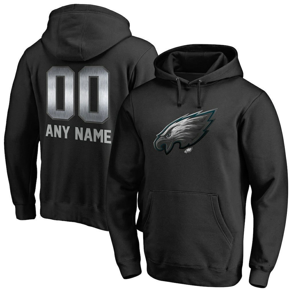 Philadelphia Eagles Personalized Midnight Mascot Pullover Hoodie Black | NFL