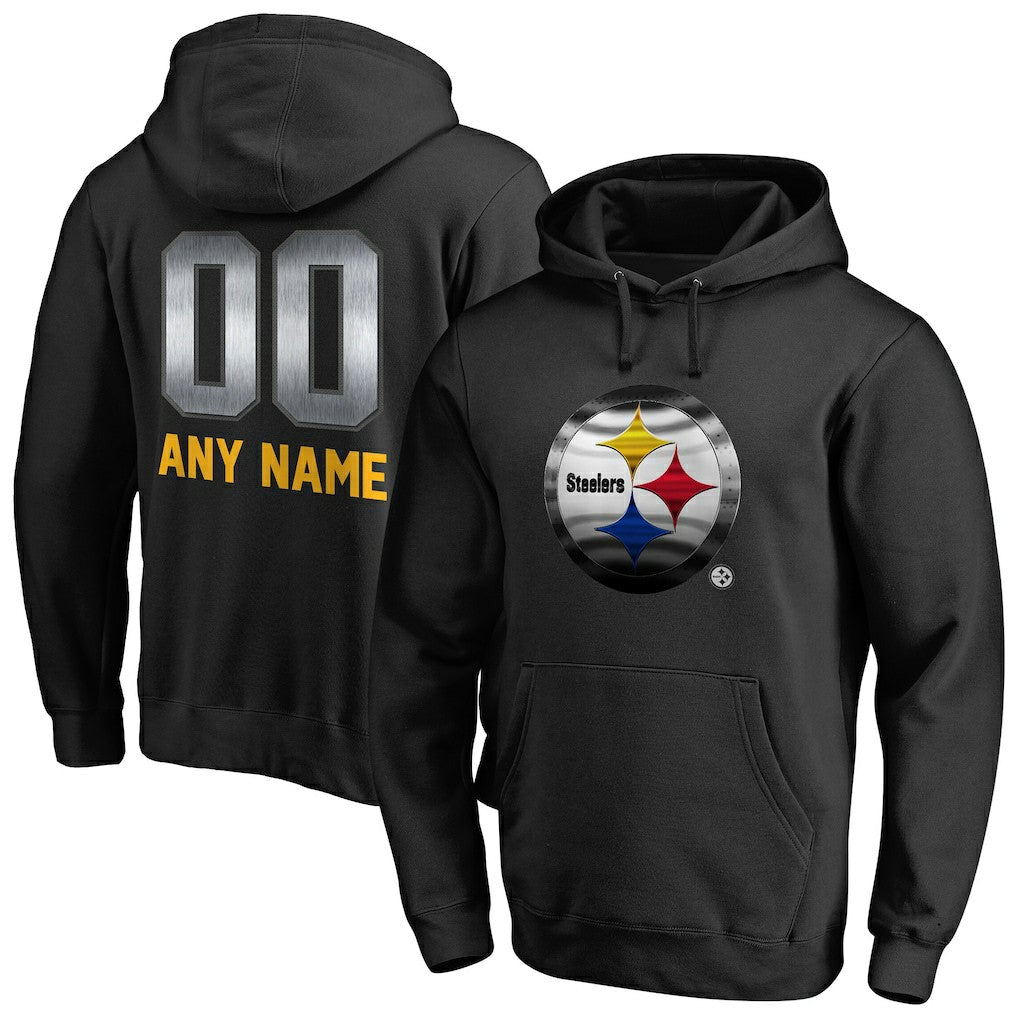Pittsburgh Steelers Personalized Midnight Mascot Pullover Hoodie Black | NFL