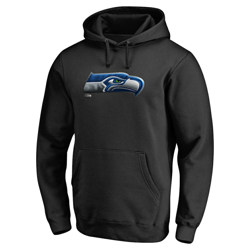 Seattle Seahawks Personalized Midnight Mascot Pullover Hoodie Black | NFL