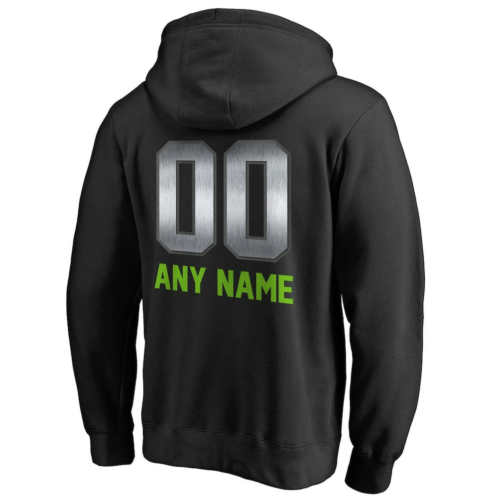 Seattle Seahawks Personalized Midnight Mascot Pullover Hoodie Black | NFL