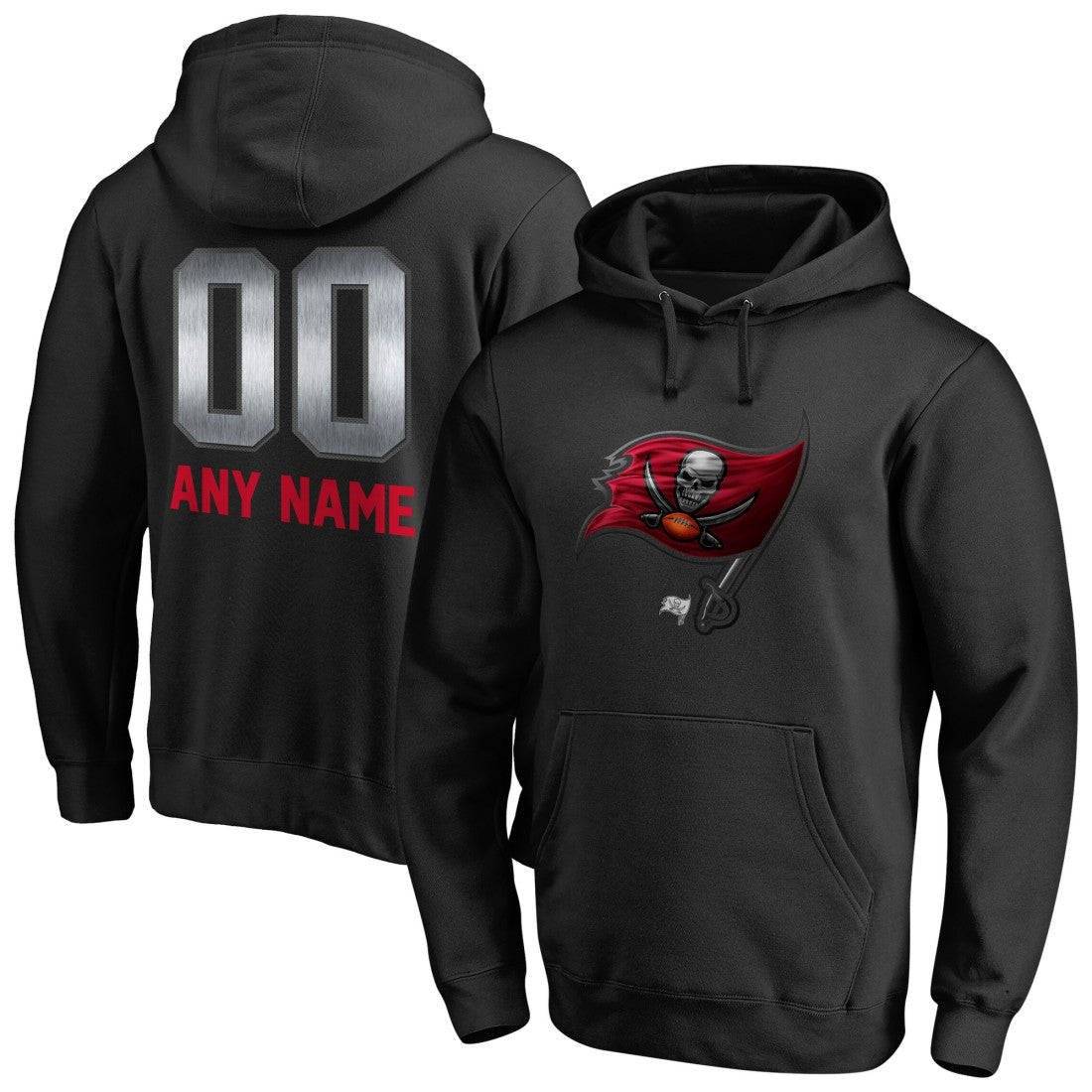 Tampa Bay Buccaneers Personalized Midnight Mascot Pullover Hoodie Black | NFL