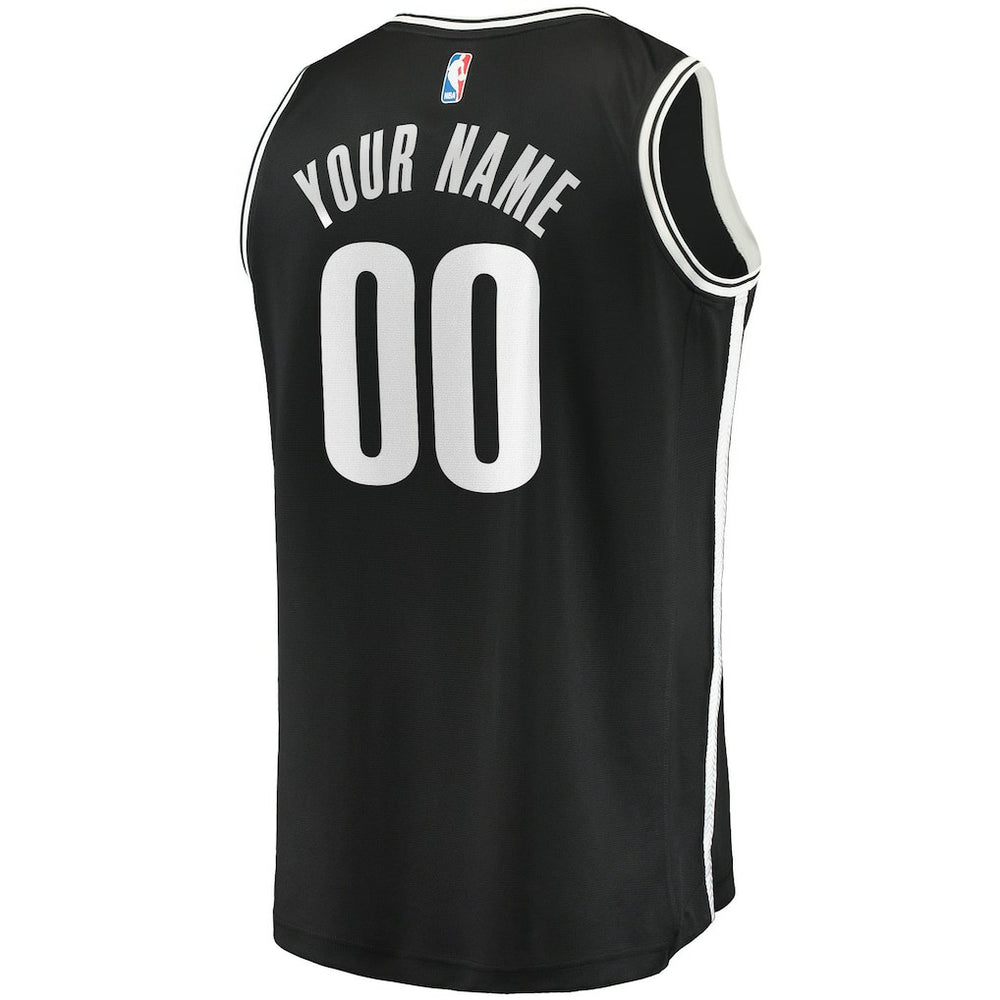Brooklyn Nets Youth Fast Break Custom Replica Jersey Black Icon Edition - NBA