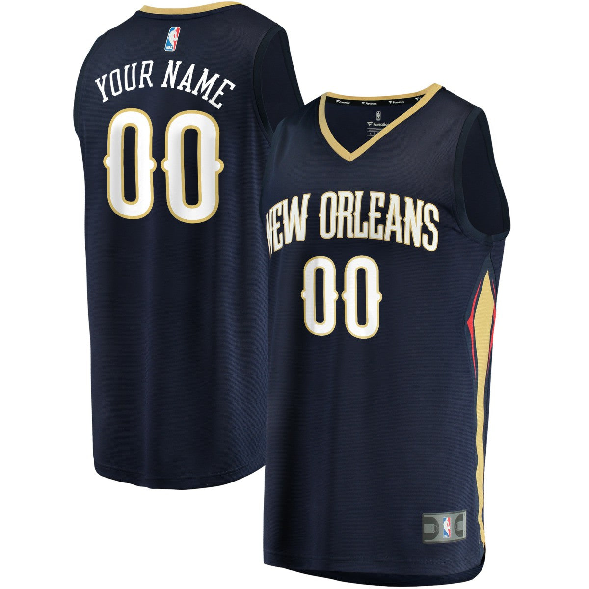 New Orleans Pelicans Youth Fast Break Custom Jersey Navy Icon Edition - NBA