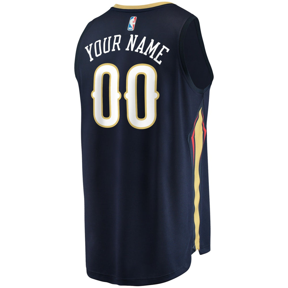 New Orleans Pelicans Youth Fast Break Custom Jersey Navy Icon Edition - NBA