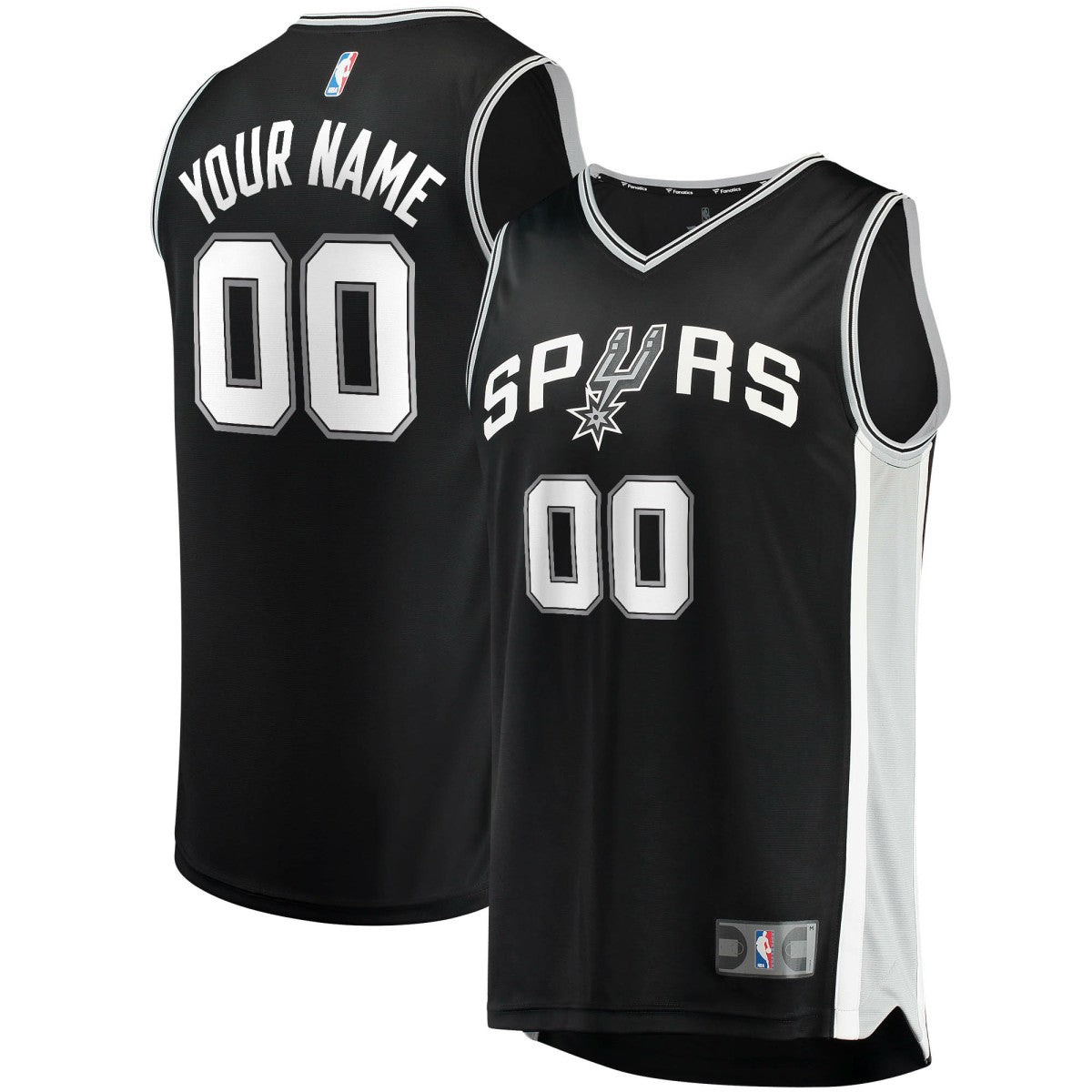 San Antonio Spurs Youth Fast Break Custom Replica Jersey Black Icon Edition - NBA