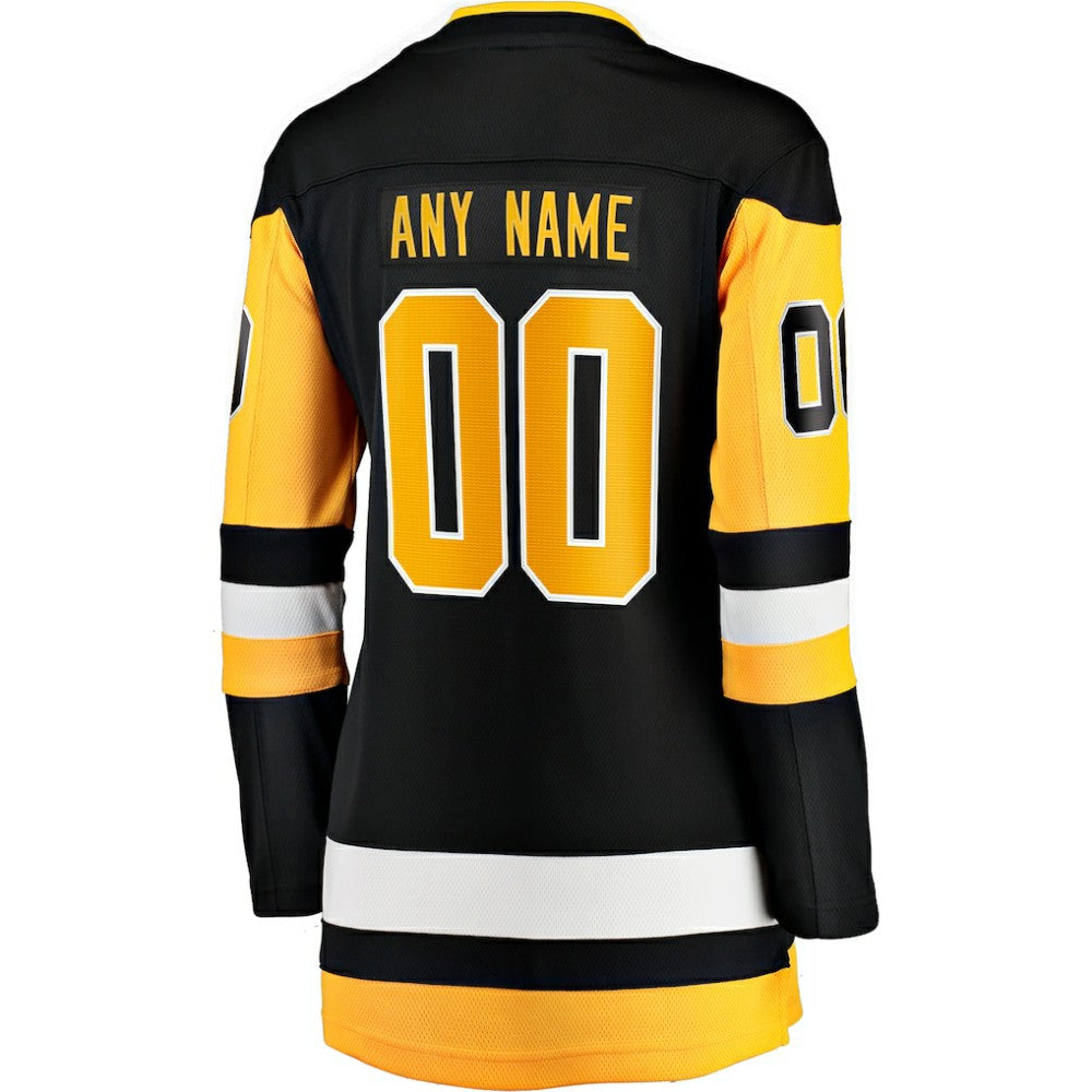 Pittsburgh Penguins Fanatics Women's Home Breakaway Custom Jersey - Black - NHL