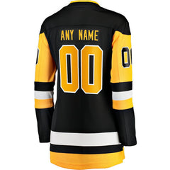 Pittsburgh Penguins Fanatics Women's Home Breakaway Custom Jersey - Black - NHL