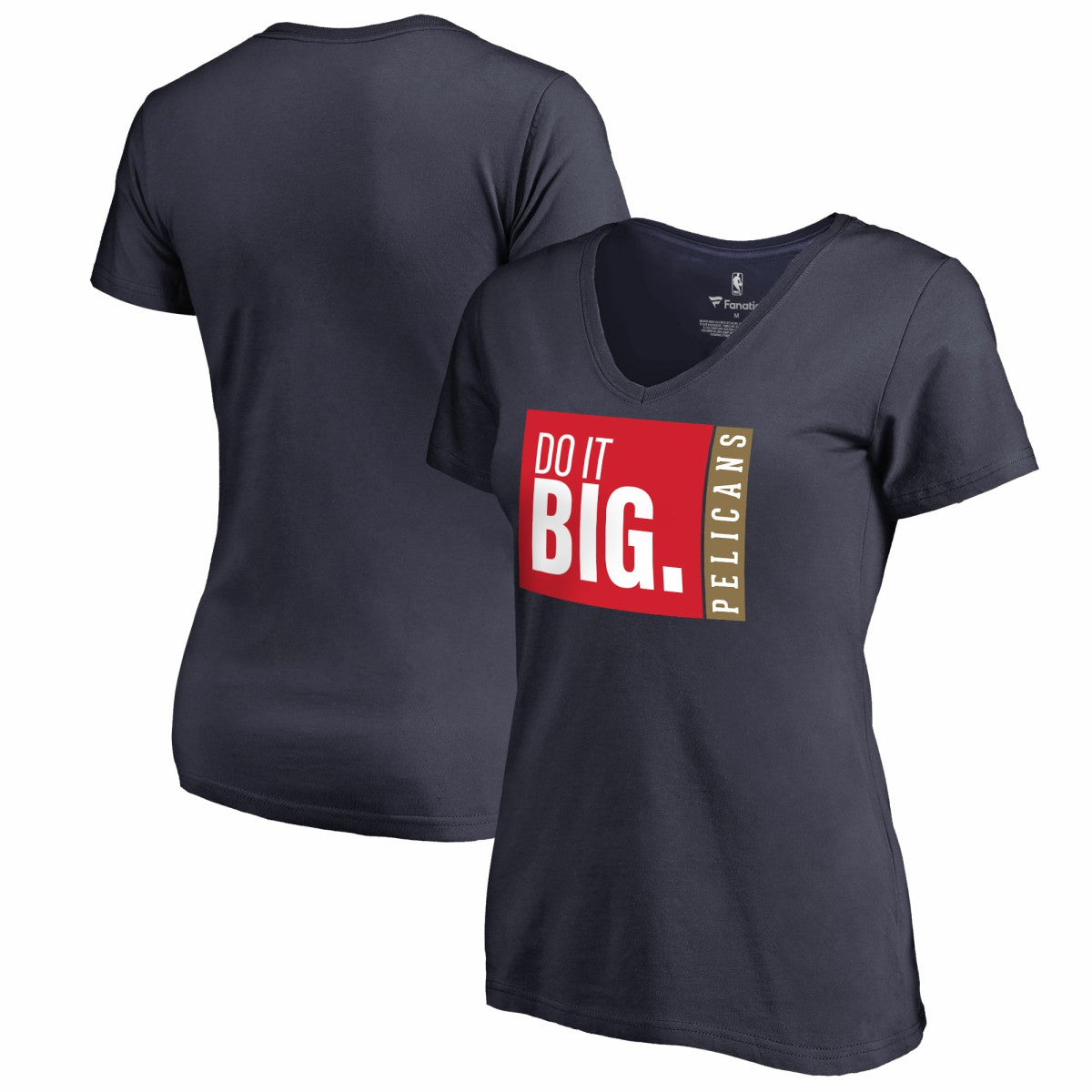 New Orleans Pelicans Women's Do It Big V-Neck T-Shirt Navy - NBA