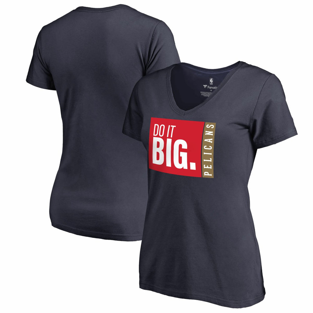 New Orleans Pelicans Women's Do It Big V-Neck T-Shirt Navy - NBA