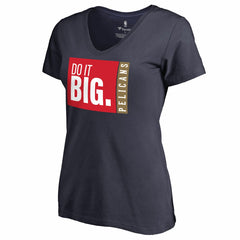 New Orleans Pelicans Women's Do It Big V-Neck T-Shirt Navy - NBA