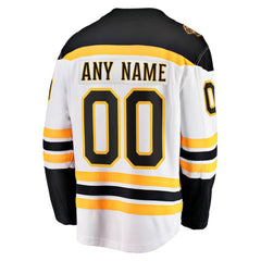 Boston Bruins Fanatics Away Breakaway Custom Jersey - White - NHL