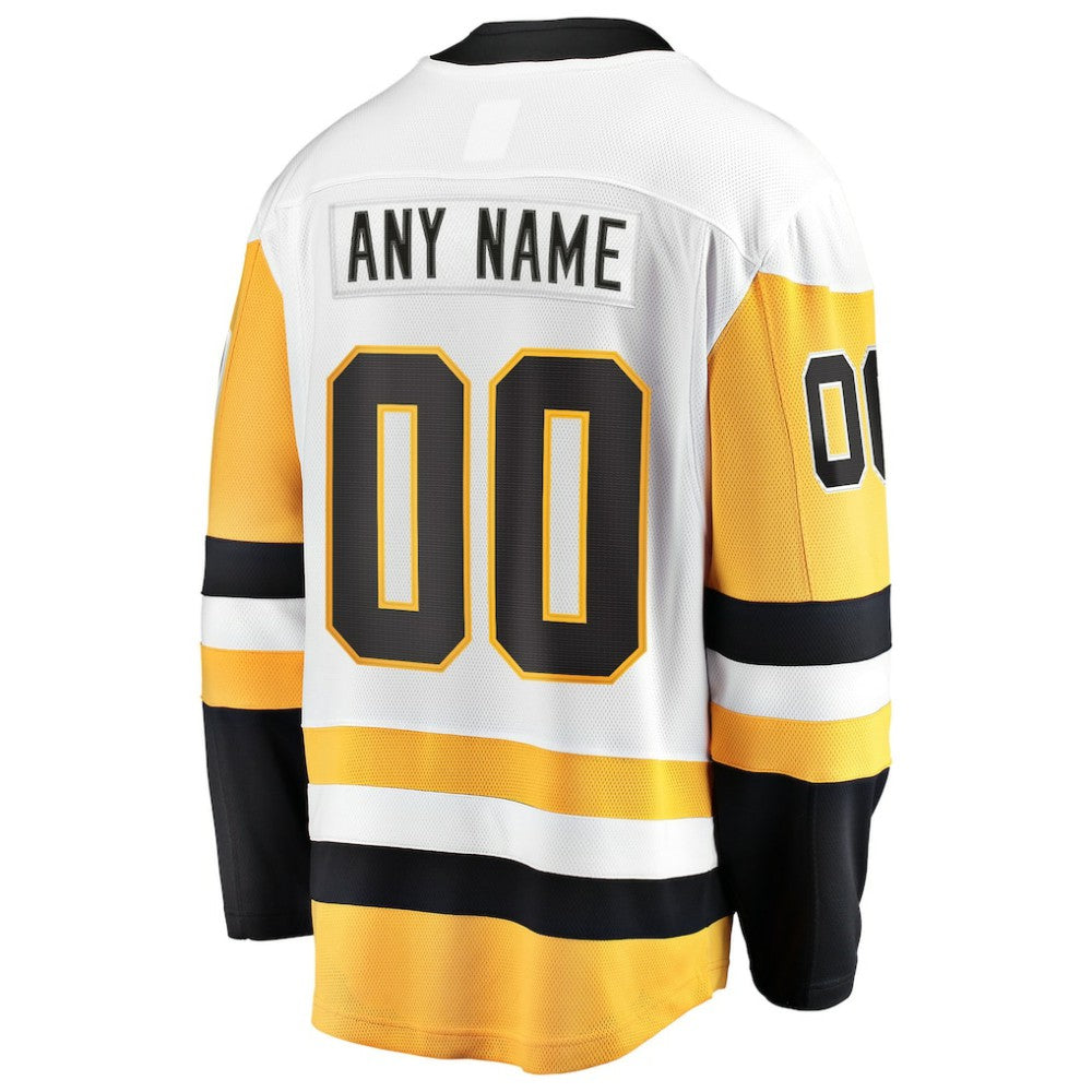 Pittsburgh Penguins Fanatics Away Breakaway Custom Jersey - White - NHL