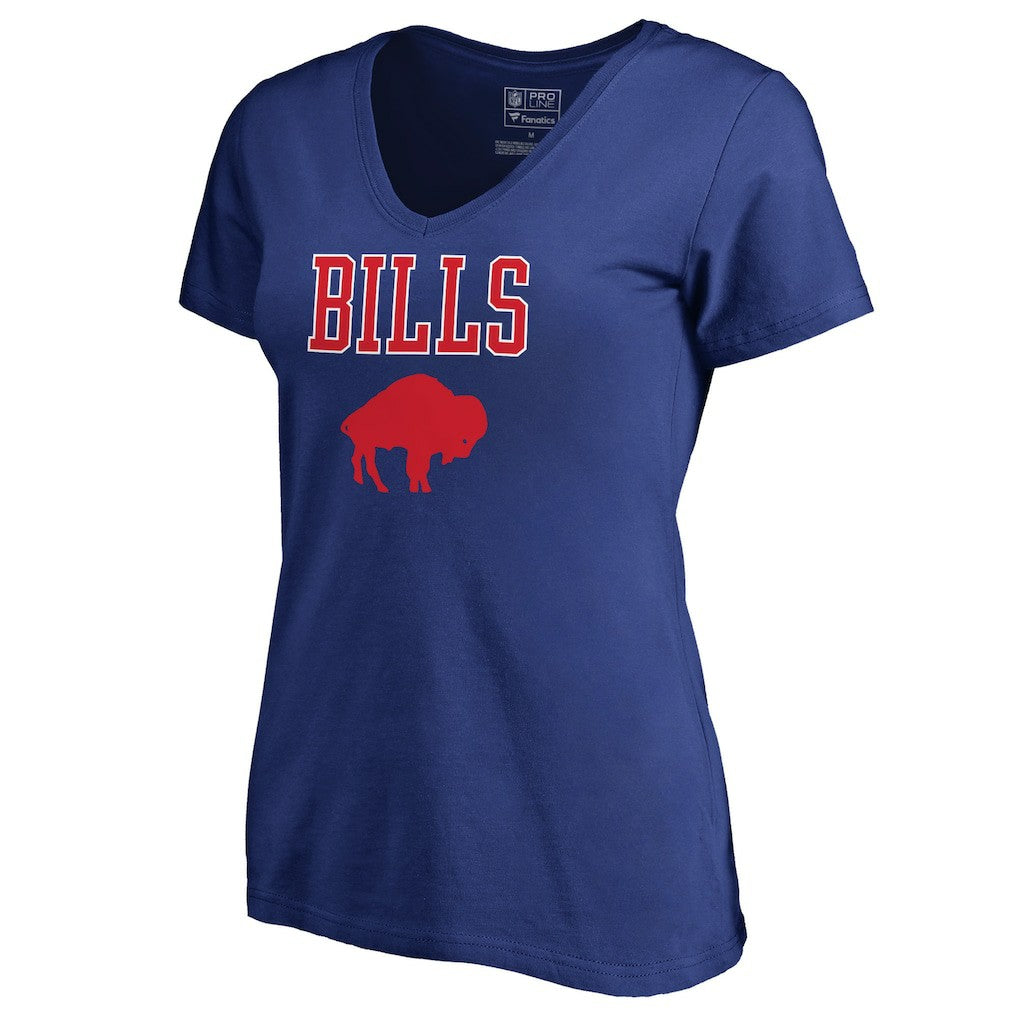 Buffalo Bills Women's Vintage Team Lockup V-Neck T-Shirt Royal | NFL