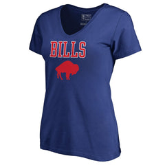 Buffalo Bills Women's Vintage Team Lockup V-Neck T-Shirt Royal | NFL
