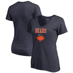 Chicago Bears Women's Vintage Team Lockup V-Neck T-Shirt Navy | NFL