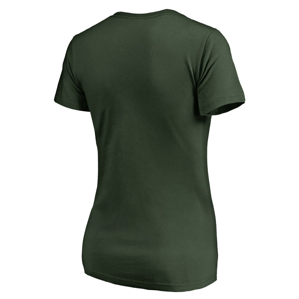 Green Bay Packers Women's Vintage Team Lockup V-Neck T-Shirt Green | NFL