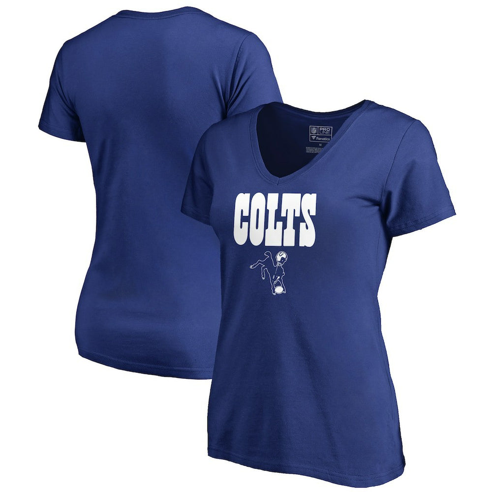 Indianapolis Colts Women's Vintage Team Lockup V-Neck T-Shirt Royal | NFL