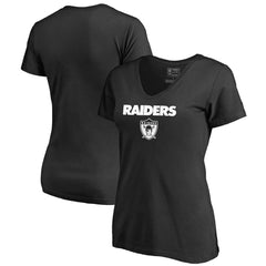 Las Vegas Raiders Women's Vintage Team Lockup V-Neck T-Shirt Black | NFL